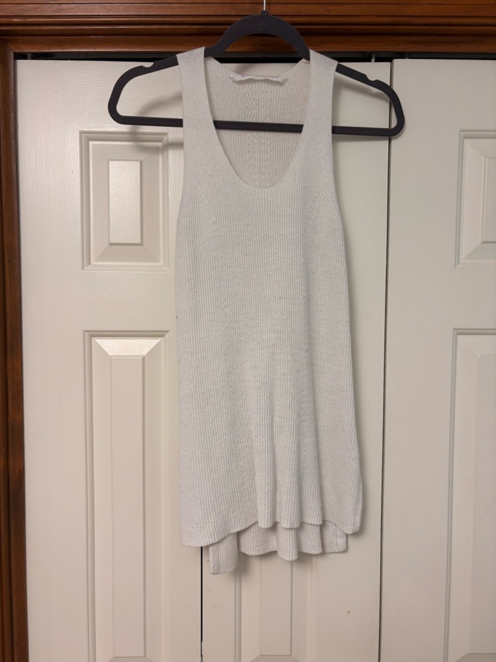 White Knit Athleta Tank Sweater with Side Slit